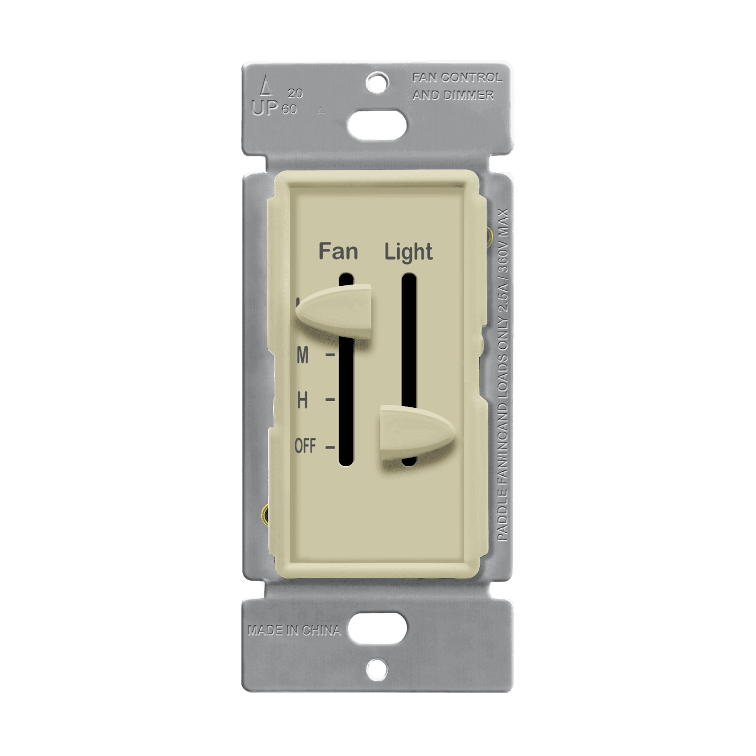 3-Speed Control and LED Dimmer Slider, Single Pole 17001-F3-I